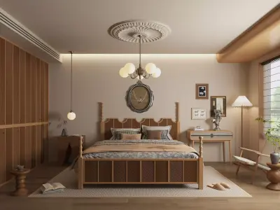 Retro bedroom 3D model