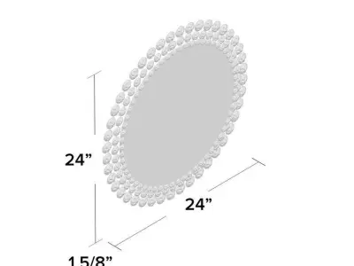 Wykoff Round Jeweled Accent Mirror 3D model