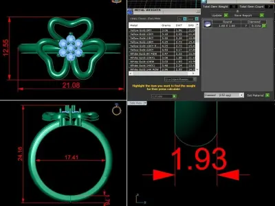 Jewelry Diamond Ring 3D Print Model  3D print model shop