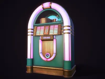 Jukebox retro Low-poly 3D model