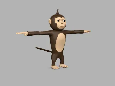 Monkey Low-poly 3D model