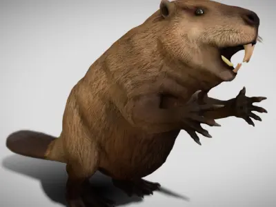 Castoroides The Giant Beaver of the Ice Age Low-poly 3D model