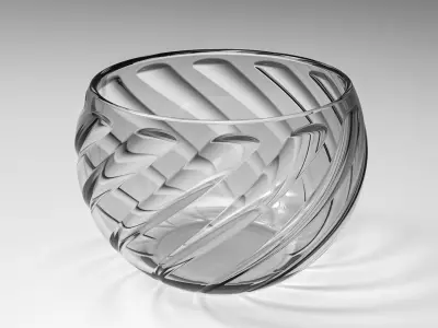 spvase clear glass cup with swirls 3D print model