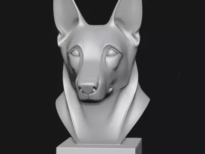Dog sculpture 3D print model 6