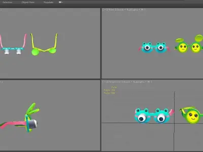 Cartoon glasses for children Low-poly 3D model