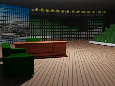 Talk Show Studio Low-poly 3D model