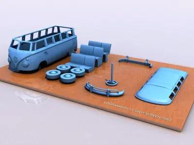 VOLKSWAGEN T1 SPLIT SCREEN 1967 3D print model