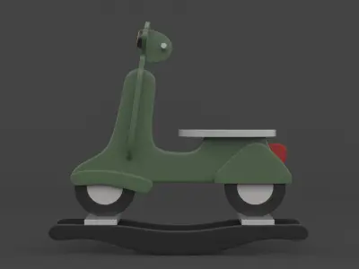 Wooden Rocking Scooter 3D model
