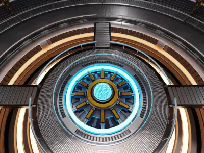 Sci-Fi Interior Scene 3D Model With 25 Sci-Fi Music Tracks Low-poly 3D model