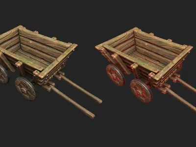 Stylized Cart - Gameready Asset Low-poly 3D model