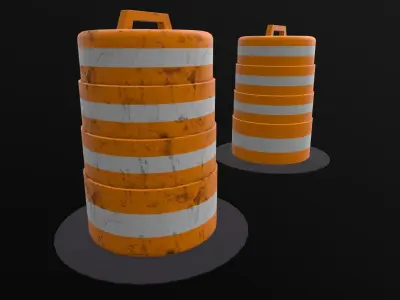 Traffic Drum  Free low-poly 3D model