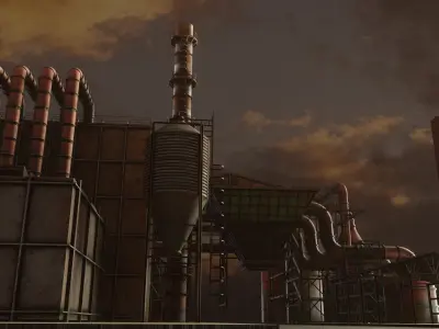 Industrial landscape 3D model