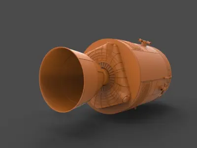 APOLLO orange spaceship 3D print model