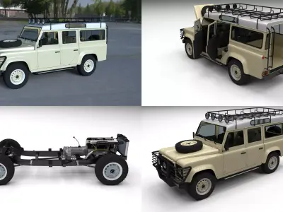 Land Rover Defender 110 Station Wagon HDRI 3D model