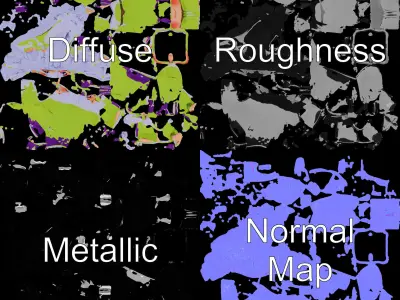 Chibi Character with Purple Hair and Outfit  Rigged and Animated Low-poly 3D model