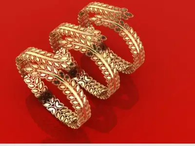 1297 Vine and Leaf Kada 14gm 3D print model