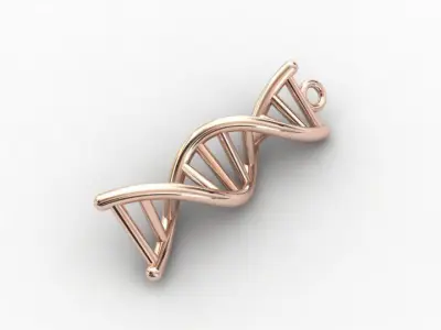 DNA 3dprint gold pendant 3D print model