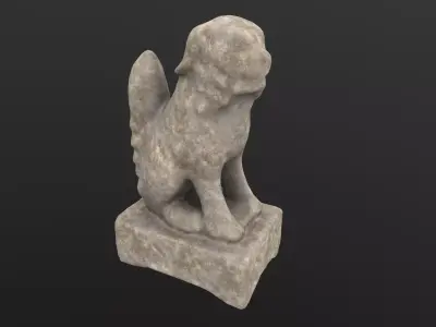 Dog Statue AR VR PBR  Lowpoly with game ready 3d Model Low-poly 3D model purchase