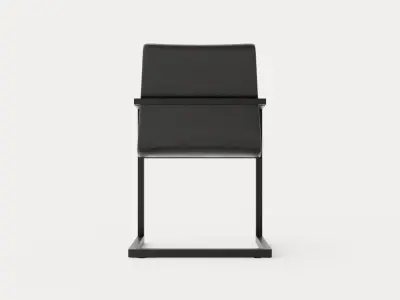 House Dining Chair Vintage Artificial Leather Low-poly 3D model