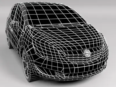 OPEL MERIVA 2015 LOWPOLY Low-poly 3D model