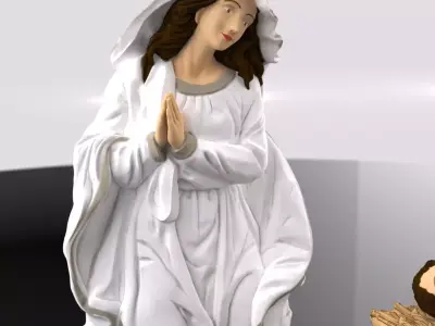 Christmas Manger Birth Pack Child cradle Baby Jesus Joseph Mary 3D print model