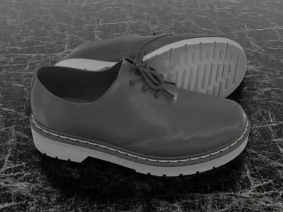 CLASSIC MENS 3D SHOES - LEATHER Low-poly 3D model