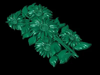 beautiful relief sunflowers 2  3D model