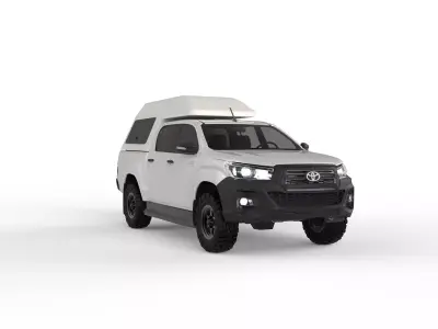 Toyota Hilux Double Cab with Custom Closed Canopy 3D model