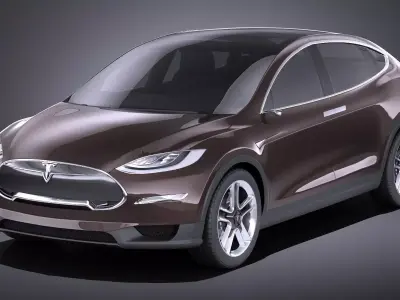 Tesla Model X 2015 VRAY 3D model
