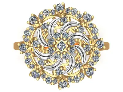 Unique Gold Diamonds Ring 3D print model buy