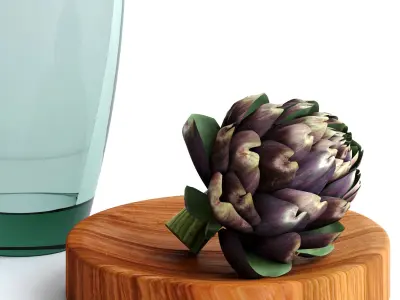 Burgundy Artichokes Set 3D model