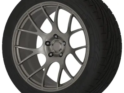 Enkei Raijin Aftermarket Wheel Low-poly 3D model