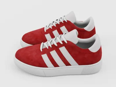 Sneakers Adidas Gazelle Style - Generic Shoes Red Low-poly 3D model