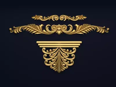 Classic decor ornament v-3D model 21 3D model