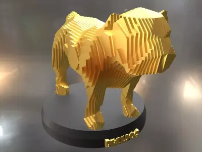 Parametric Bulldog Low-poly 3D model