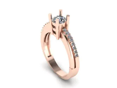 wedding ring for daimonds 3D print model