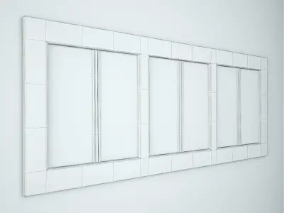 Blue Carved Mirror 3D model