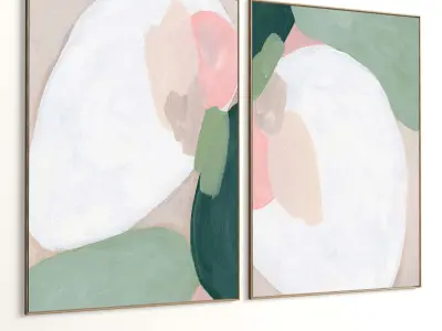 Plaster Two Photo Frame 370 Low-poly 3D model