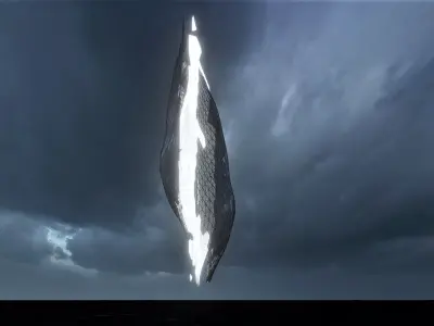 Floating Ship - Futuristic 3D model