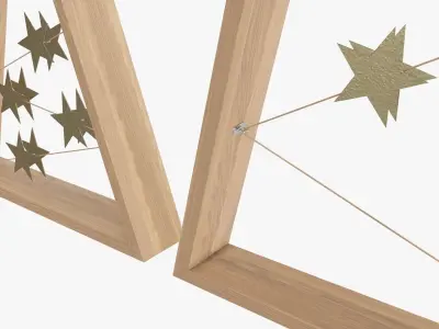 Wooden modern Christmas tree  3D model