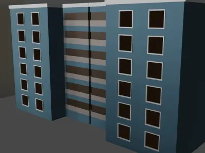 Low  poly city pack Low-poly 3D model