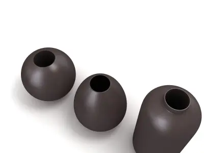 Ceramic Flower Vase Set 3D model