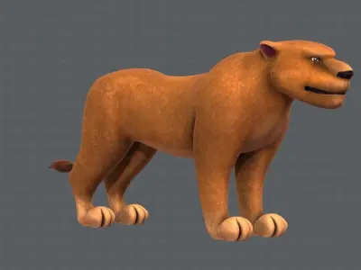 Lion V01 Low-poly 3D model
