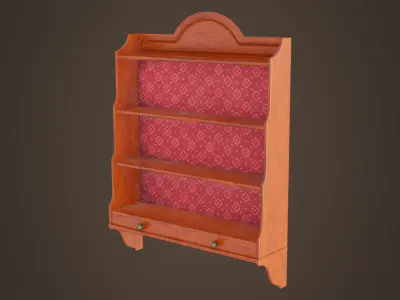 Vintage wall shelves Low-poly 3D model