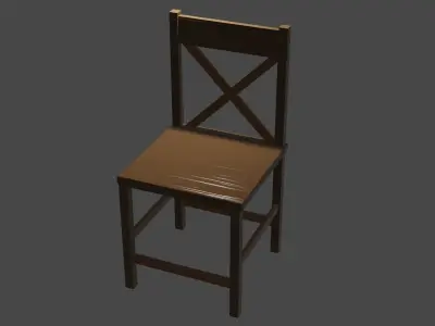 Simple Chair Low-poly 3D model