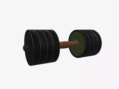 Old Dumbbell Low-poly 3D model