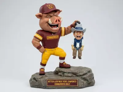 NFC East Dominance - Commanders Mascot vs Crying Cowboy Figure 3D print model