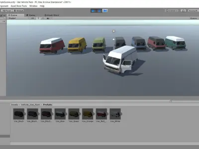 Van Vehicle Pack for Unity 3D Low-poly 3D model