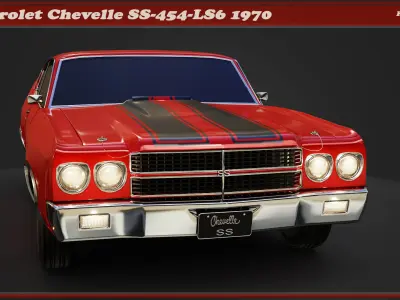Chevrolet Chevelle SS-454 1970 Low-poly 3D model
