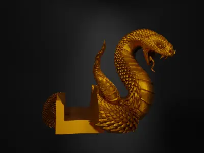 Snake Console Holder 3D Model - Vip Snake Game Controller Stand 3D print model